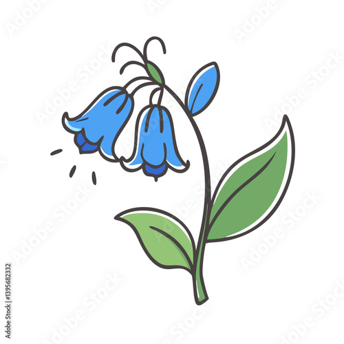 virginia bluebells flower icon, virginia bluebells flower vector illustration-simple illustration of virginia bluebells flower, perfect for virginia bluebells flower logos and icons