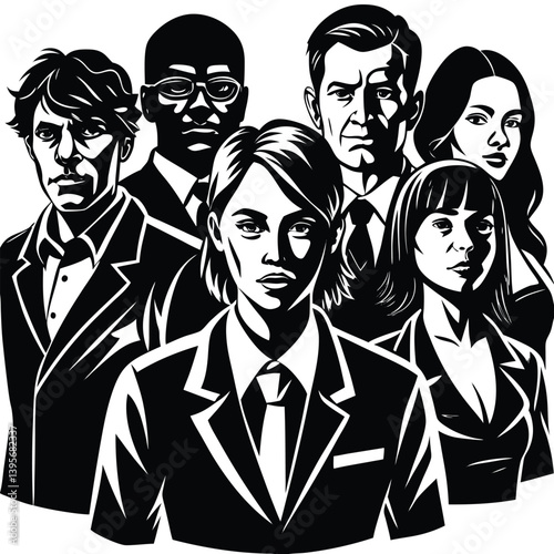 Set of people silhouettes