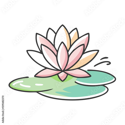 water lily flower icon, water lily flower vector illustration-simple illustration of water lily flower, perfect for water lily flower logos and icons