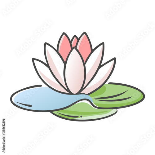 water lily flower icon, water lily flower vector illustration-simple illustration of water lily flower, perfect for water lily flower logos and icons