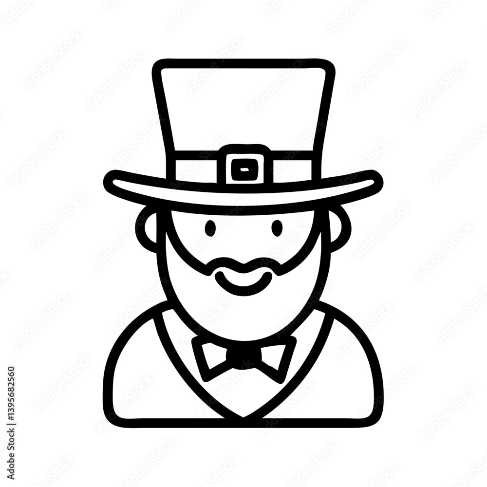 St patrick's day leprechaun with hat and beard vector illustration icon art St patrick's day leprechaun with hat and beard vector illustration icon art