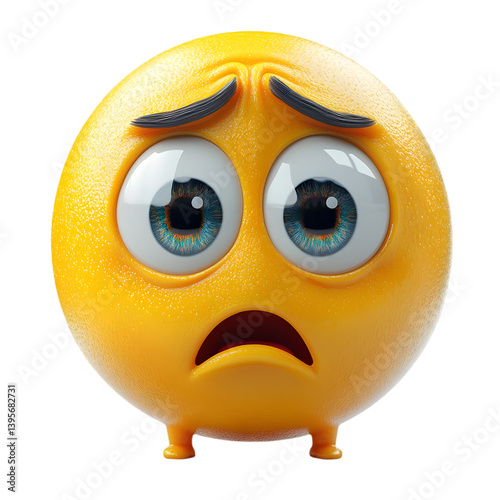 Obraz na płótnie 3D Render Sad Emoticon Illustration w salonie