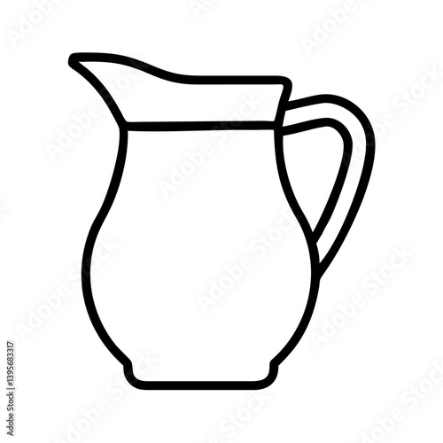 Outline drawing of a pitcher for water juice milk beverage container vector art