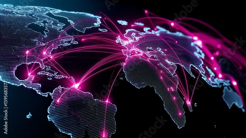 Global Pharmaceutical Trade Network - A visualization of worldwide pharmaceutical distribution, showcasing connections, efficient logistics, innovative technology