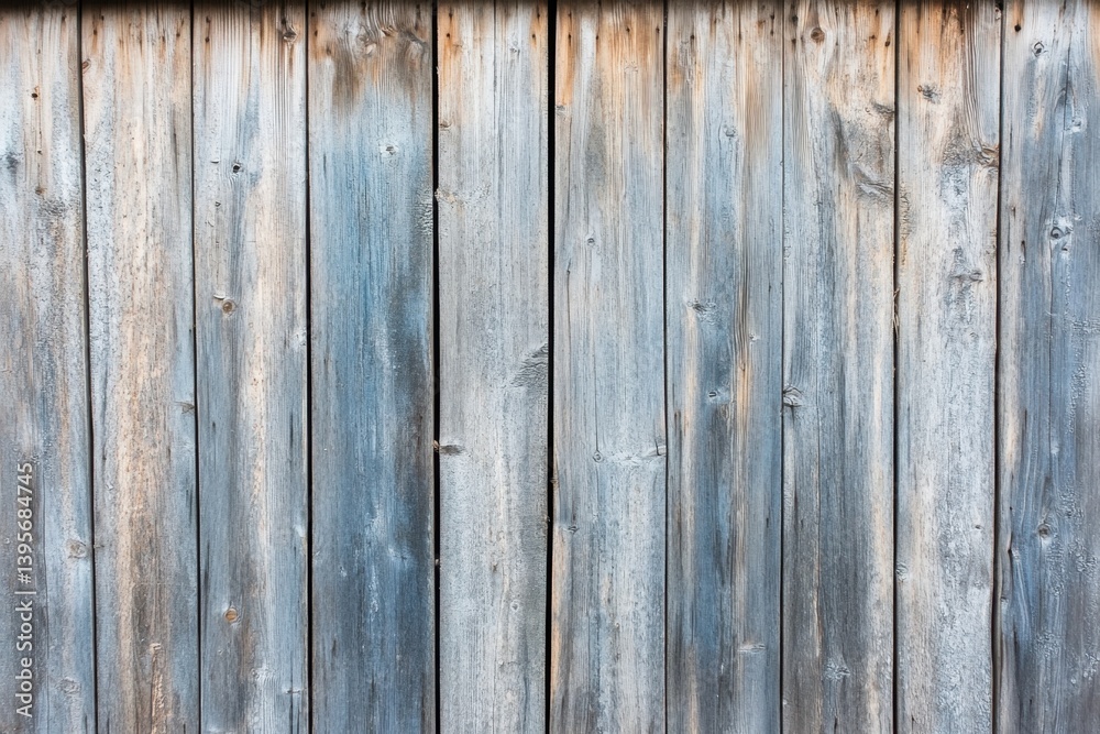 Fototapeta premium Wooden wall with weathered grey planks in a rustic setting near a forest