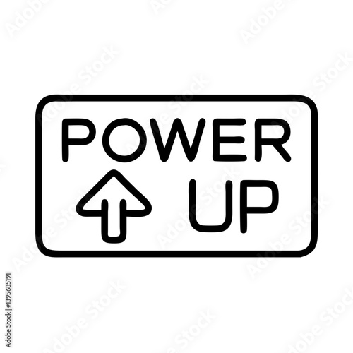 Power up icon vector illustration, energy boost symbol, startup concept, arrow up sign