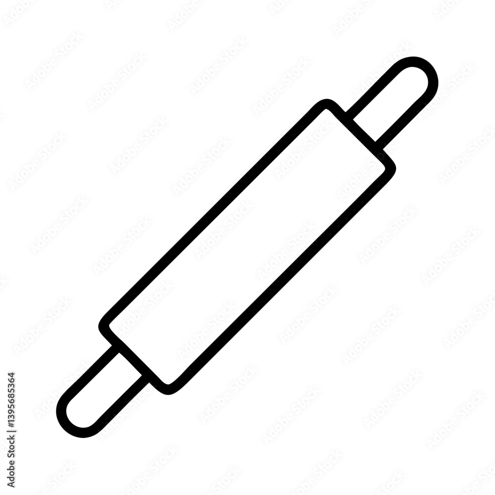 Rolling pin vector icon for baking dough and pastry kitchen utensil equipment tool Rolling pin vector icon for baking dough and pastry kitchen utensil equipment tool