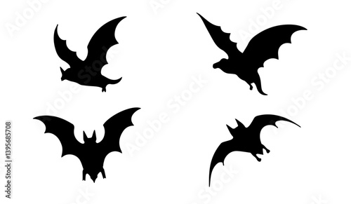 halloween bat and bats vector set