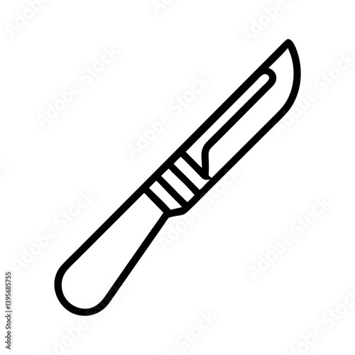 Surgical scalpel vector icon illustration, medical instrument for incision tool use