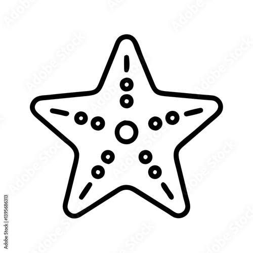 Starfish vector drawing sea star outline illustration marine life beach animal icon