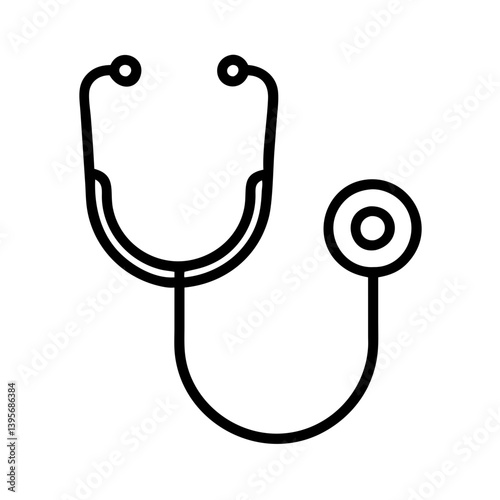 Stethoscope vector illustration for medical diagnostics and healthcare services icon