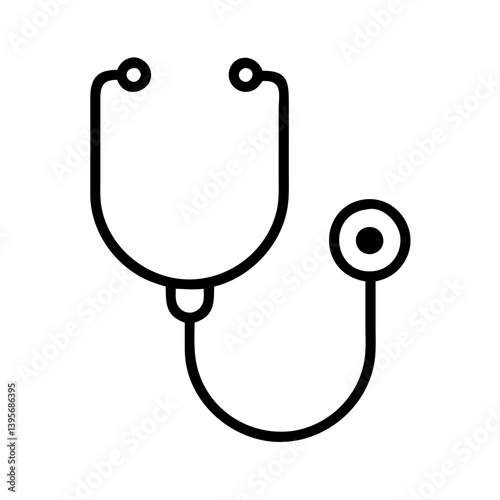 Stethoscope vector icon medical equipment healthcare diagnosis tool outline design