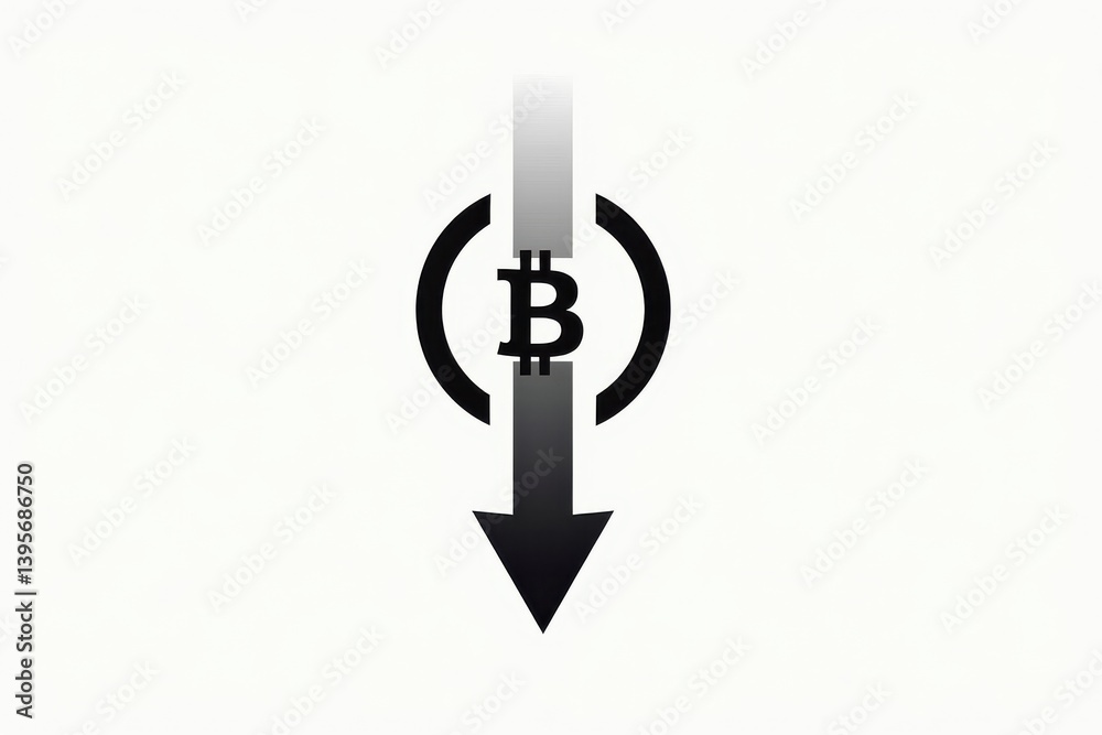 Bitcoin crash: market decline icon Bitcoin crash: market decline icon