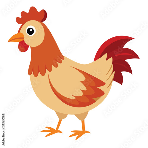 Hen isolated on white