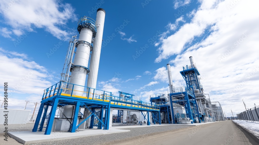 Obraz premium Natural Gas to Liquids Plant GTL Technology - Advanced GTL plant, energy efficiency, sustainable fuel production, clean energy solutions, carbon reduction technology