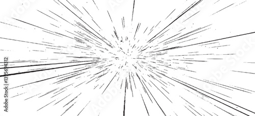 Circular starburst explosion texture. Distressed uneven grunge background. Abstract vector illustration. Overlay to create interesting effect and depth. Isolated on white background.