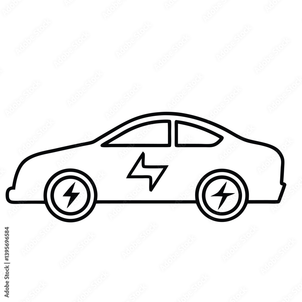Electric car vector isolated on a white background