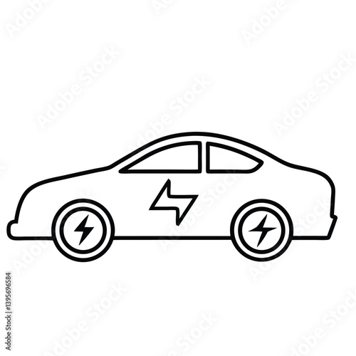 Obraz na płótnie Electric car vector isolated on a white background w salonie