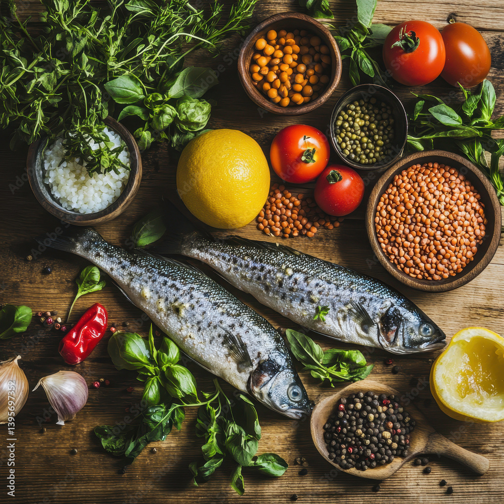 Colorful Mediterranean Kitchen Ingredients
Colorful Mediterranean Kitchen Ingredients
