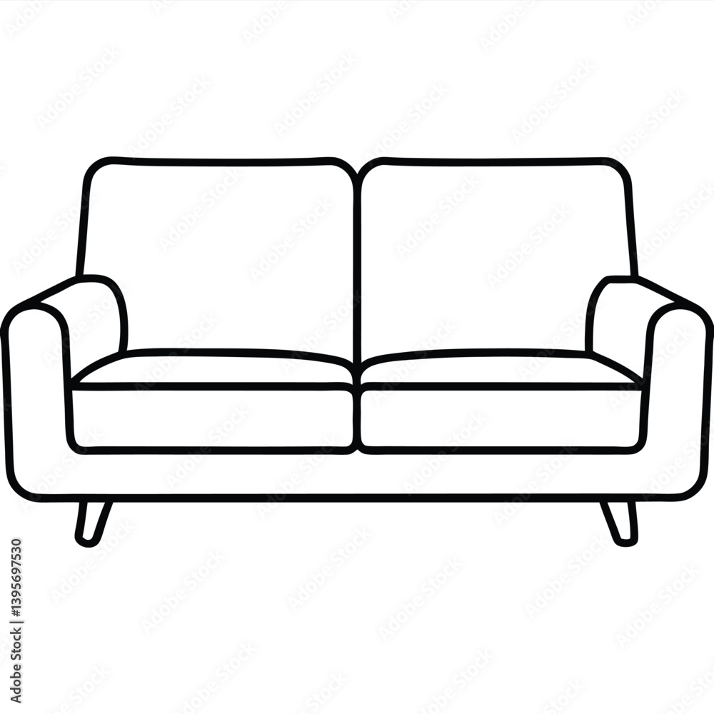 black sofa isolated on white background