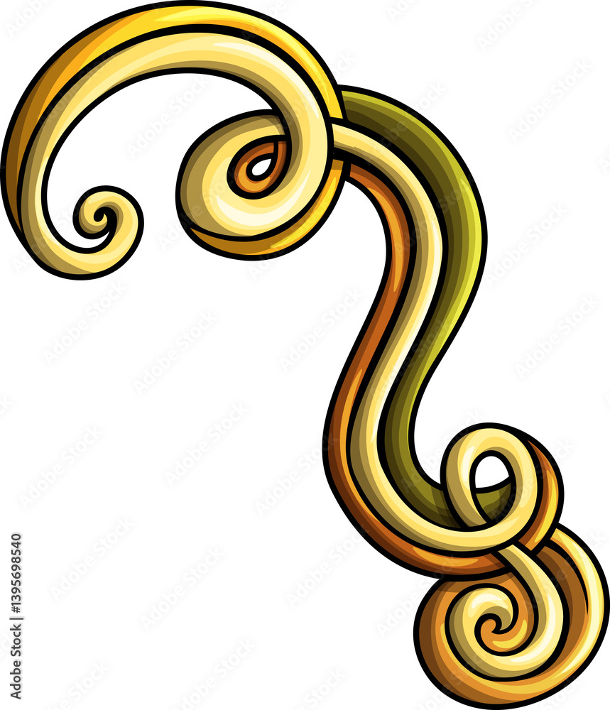 Fototapeta premium Cartoon decorative curl