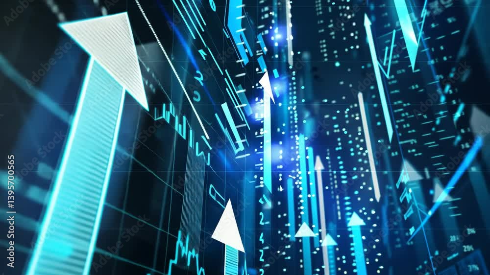 Datenfluss durch blaue Diagrammstrukturen
