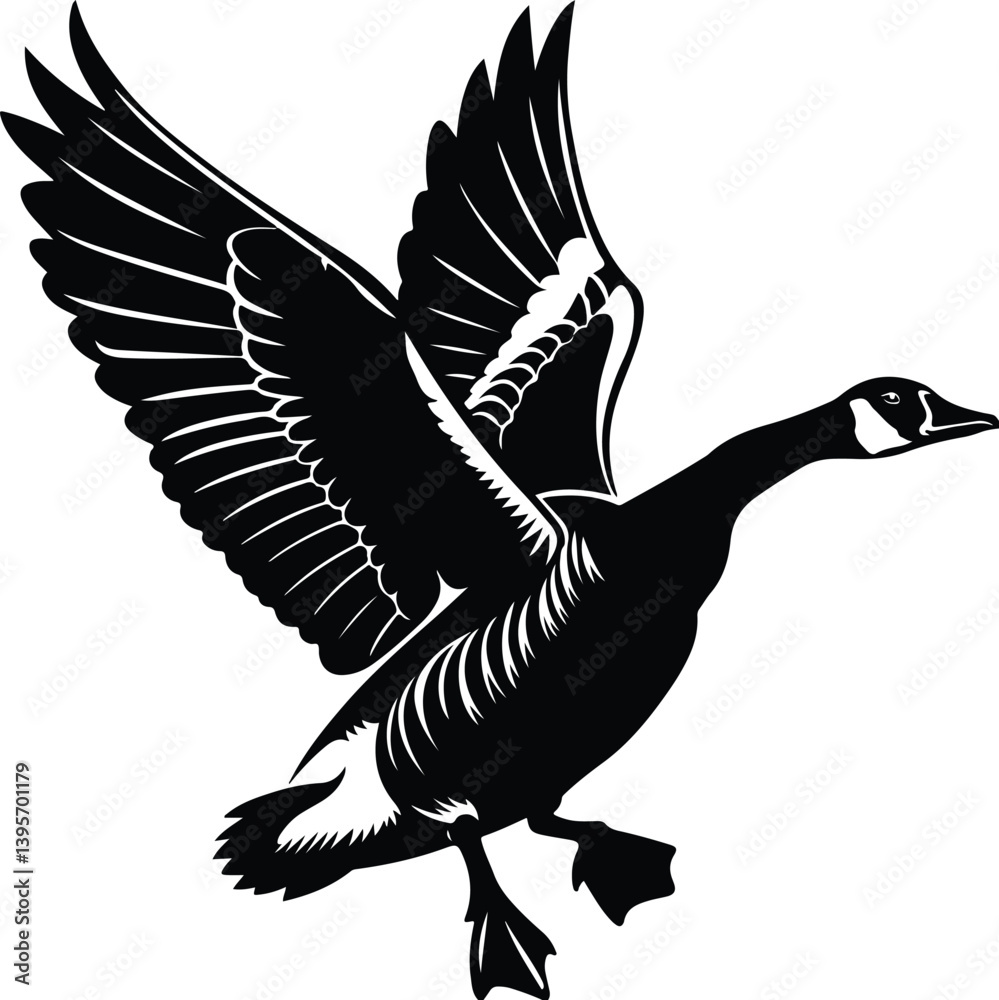 Obraz premium Goose Silhouette Set for Nature and Wildlife Design Projects
