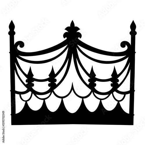 Ornate Black Metal Gate Design Elegant Fencing Silhouette Architectural Detail Royal Crown Inspired