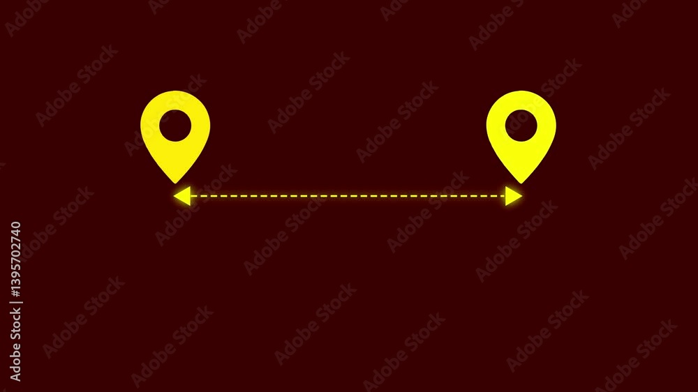 Location icon animation loop and pointers sign, pin icon, navigation ...