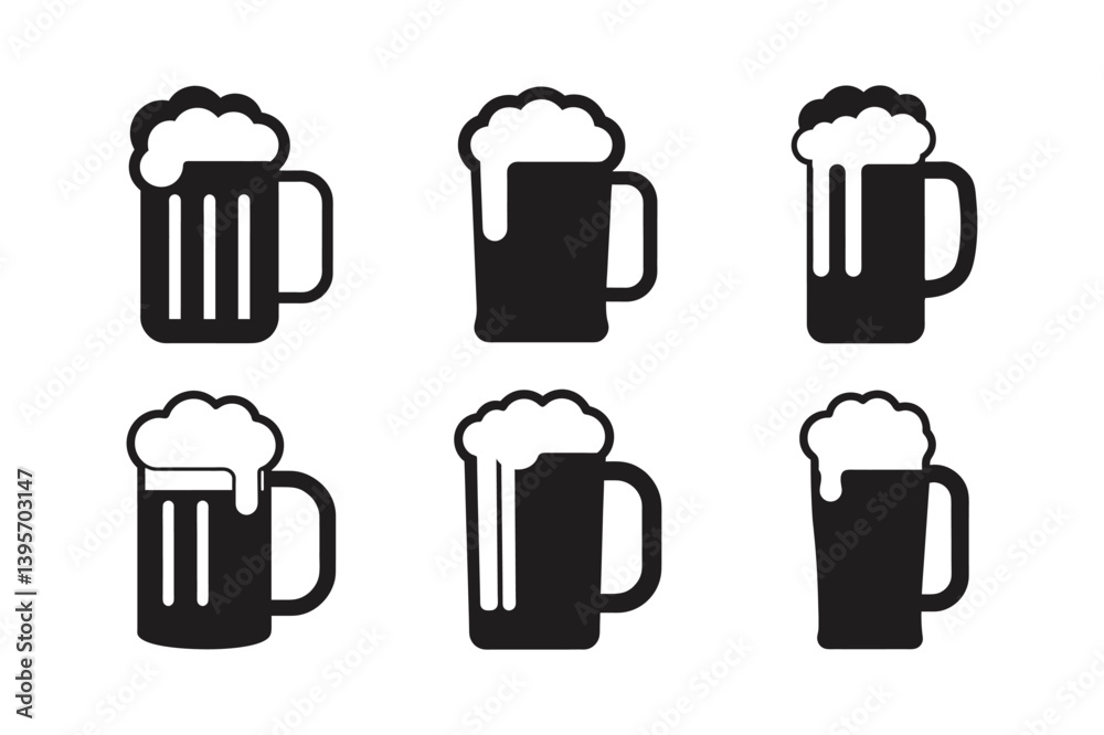 Fototapeta premium beer mug or pint glass vector art silhouette