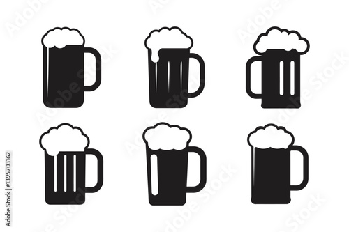 beer mug or pint glass vector art silhouette