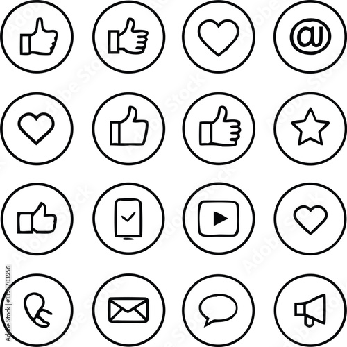Social Network Icon Pack Vector Art | Community, Profile & Online Interaction Line Icons