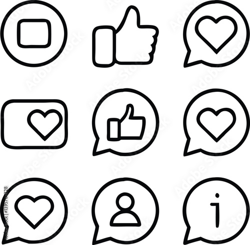 Social Network Icon Pack Vector Art | Community, Profile & Online Interaction Line Icons