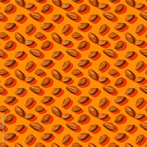 Seamless Pattern Of Cacao Beans