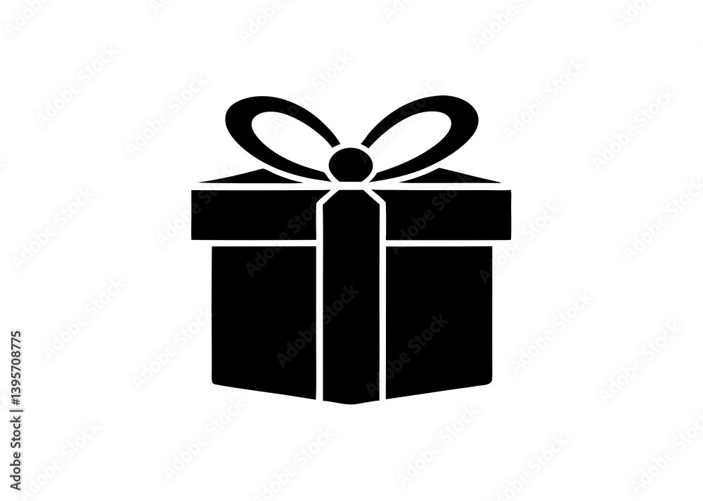 Black Gift Box Silhouettes Collection – Present Icon Set with Bows for Celebration, Holiday, and Festive Design Projects