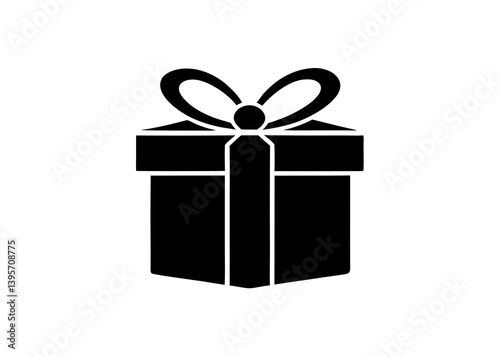 Obraz na płótnie Black Gift Box Silhouettes Collection – Present Icon Set with Bows for Celebration, Holiday, and Festive Design Projects w salonie