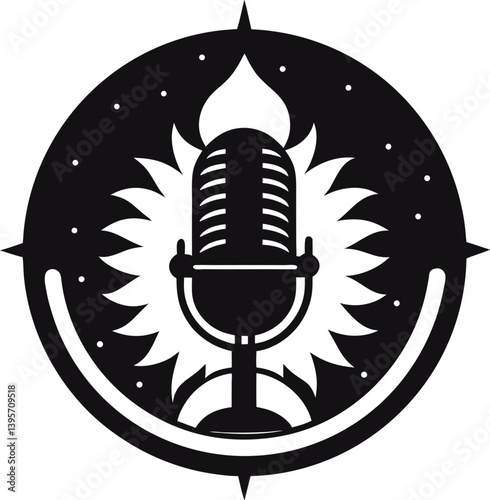 vector illustration of a microphone