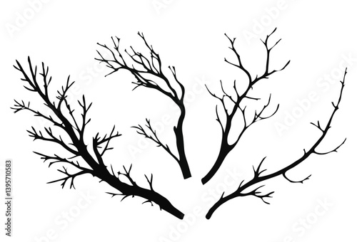 dead tree silhouette vector