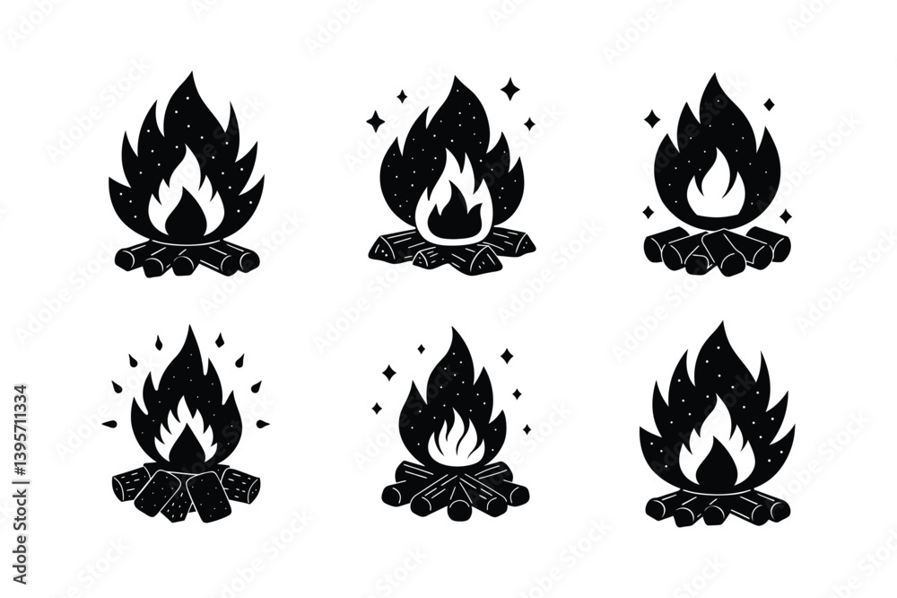 campfire marshmallows vector art silhouette campfire marshmallows vector art silhouette