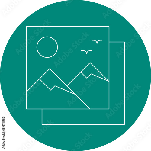 Pictures single vector illustration icon