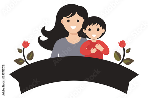 Mother and child love mothers day vector design