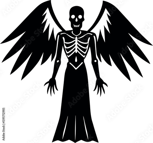 vector illustration of angel with wings