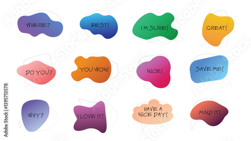 Collection of speech bubbles with text