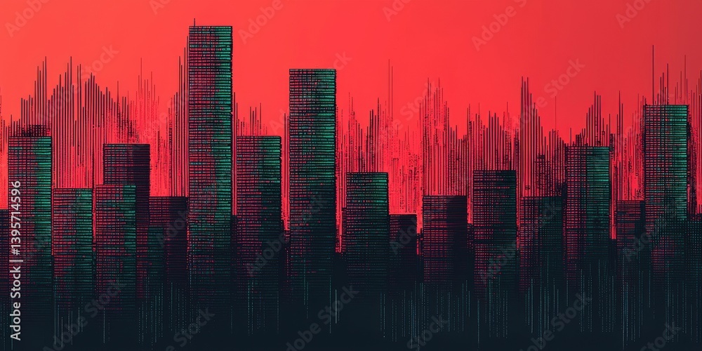 Fototapeta premium Currency volatility tied to trade instability and inflation triggers symbolizing fiscal unpredictability : Global Tariffs Crisis Concept 