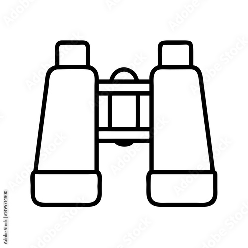 Binoculars outline vector, optical instrument for viewing distant objects icon