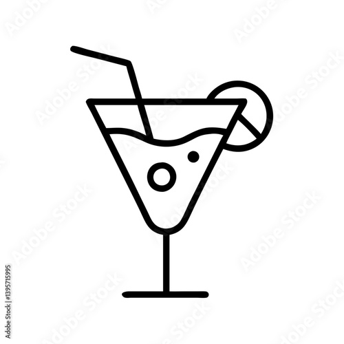 Cocktail drink vector icon illustration summer party alcohol beverage bar design