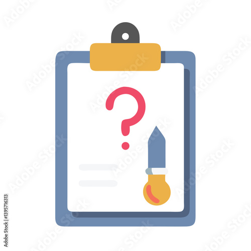 Question Color Dropper Clipboard Icon Design