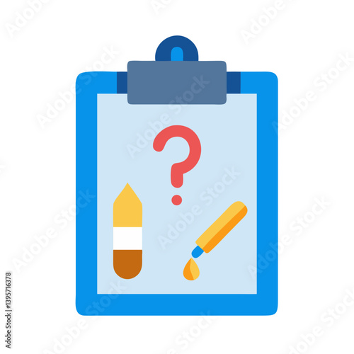 Question Color Dropper Clipboard Icon Design