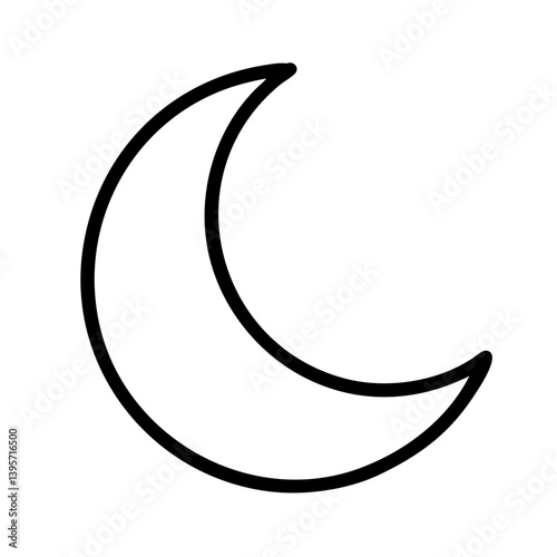Crescent moon vector icon graphic astrology night sky lunar phase symbol design element