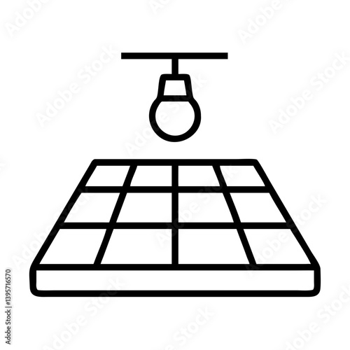Solar panel installation with light bulb energy concept renewable power source